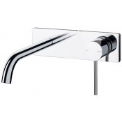 Vivid Slimline Wall Basin/Bath Set 180mm Curved